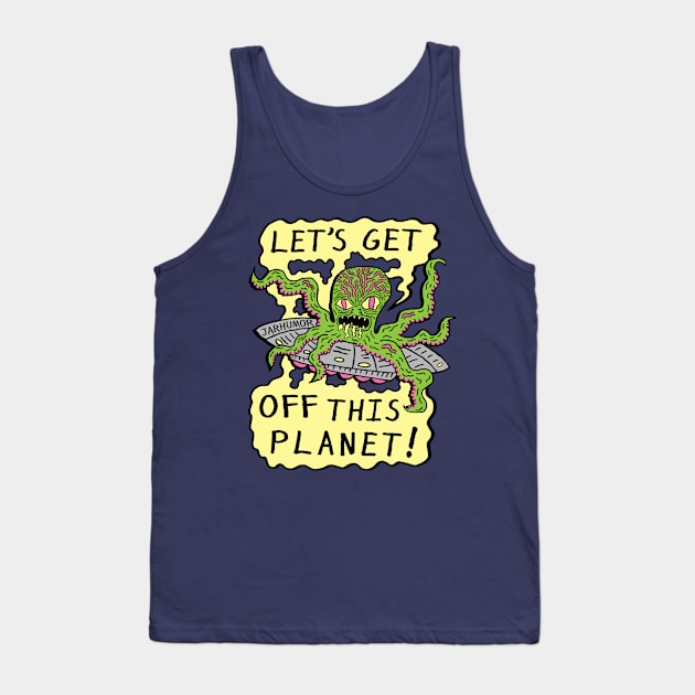 Alien UFO Escape Tank Top by jarhumor